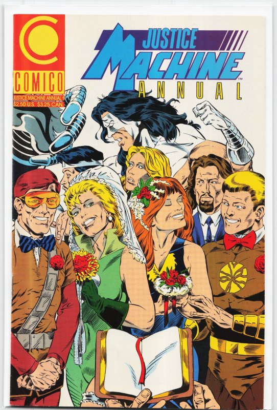 Justice Machine Annual (1989) Justice Machine (1989), raw, ungraded comic book — front cover