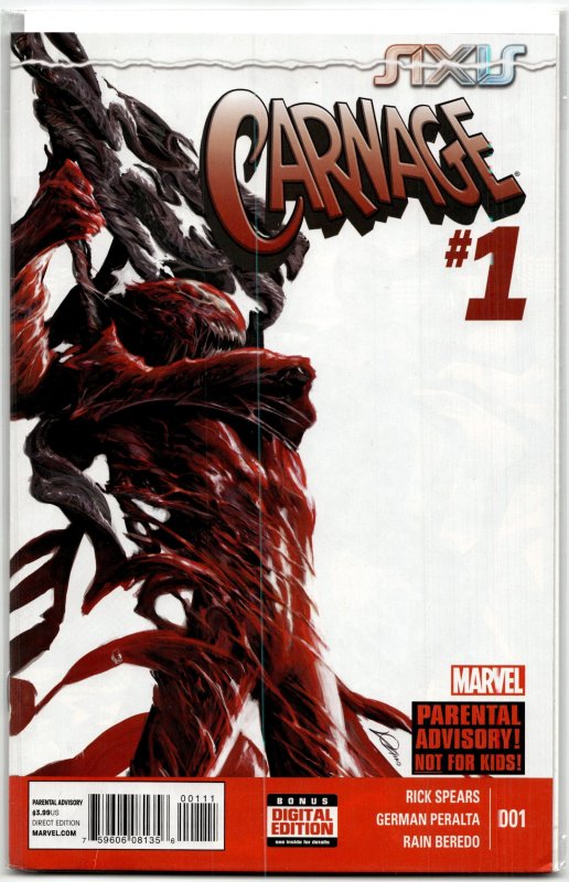 Axis: Carnage #1 (Marvel Comics, 2014), raw, ungraded comic book — front cover
