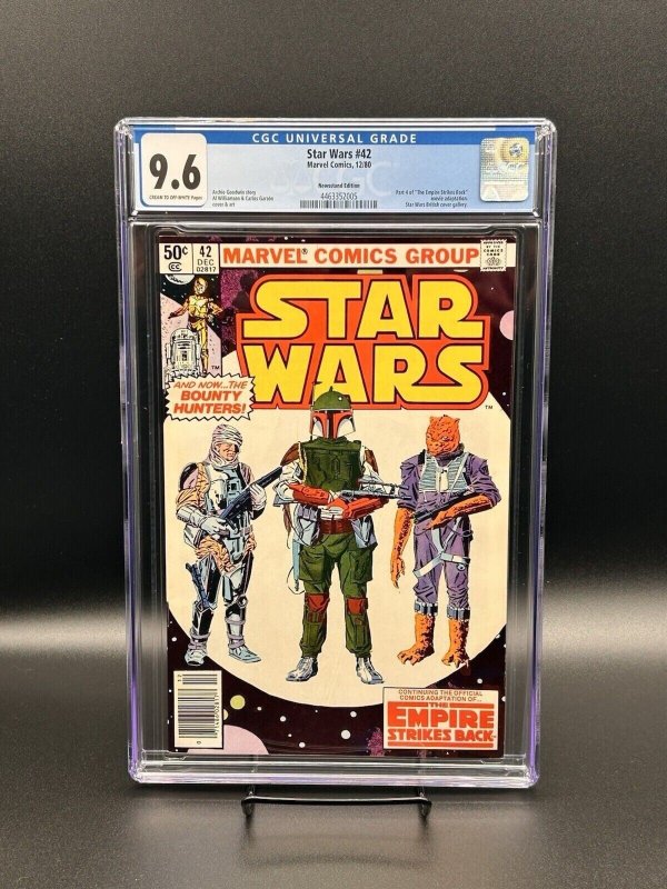 Star Wars #42 (Marvel Comics, 1980), CGC 9.6 graded comic book, Universal Blue label — front cover in its holder
