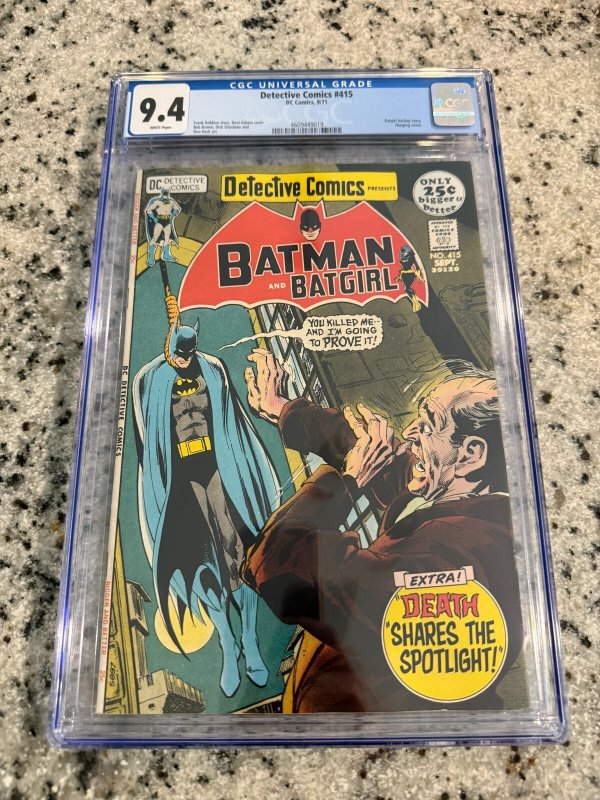 Detective Comics #415 (DC Comics), CGC 9.4 graded comic book, Universal Blue label — front cover in its holder