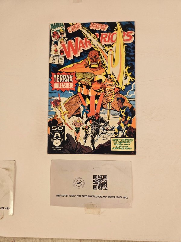 New Warriors #16 (Marvel Comics), raw comic book in NM condition — front cover
