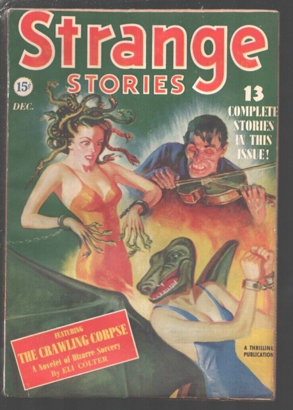 Strange Stories Pulp December 1939 - Crawling Corpse - Wild Cover (1939), raw, ungraded comic book — front cover