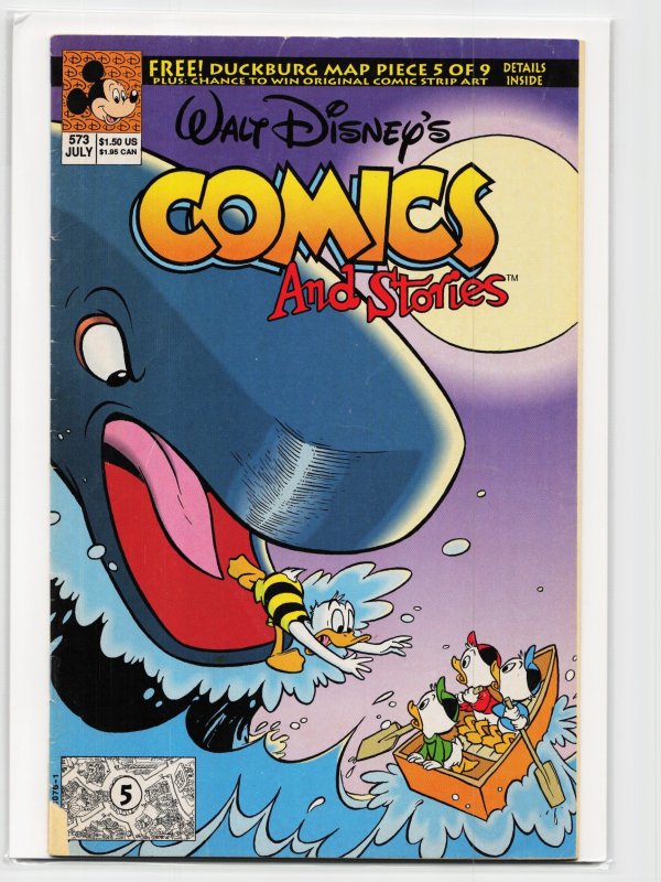 Walt Disney's Comics and Stories #573 (Gladstone, 1992), raw, ungraded comic book — front cover