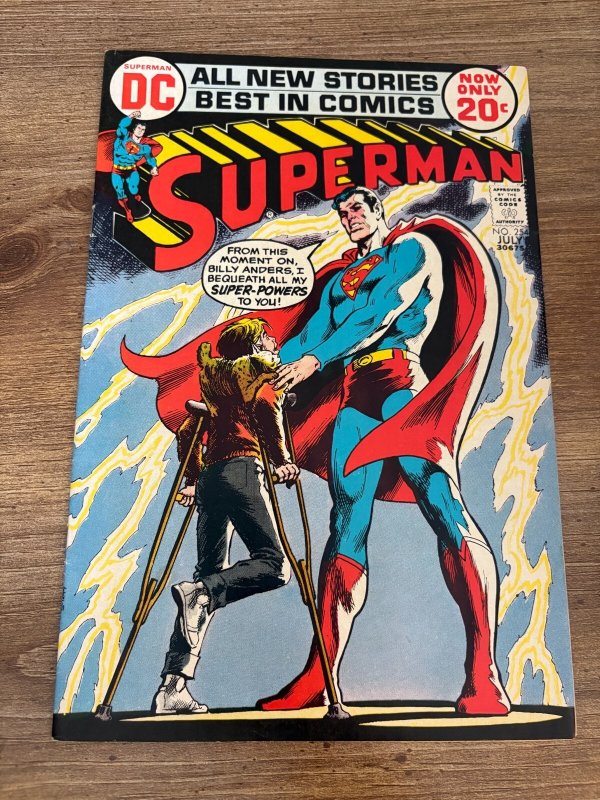 Superman #254 (DC Comics, 1972), raw comic book in VF/NM condition — front cover