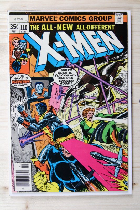 X-Men #110 (Marvel Comics, 1978), raw comic book in VF- 7.5 condition — front cover