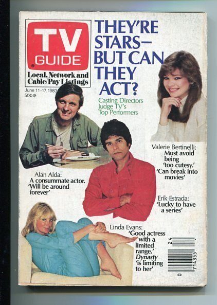 Mag: TV Guide 6/11/83- Central Penn Edition- Alan Alda- Linda Evans- Erik Est..., raw, ungraded comic book — front cover