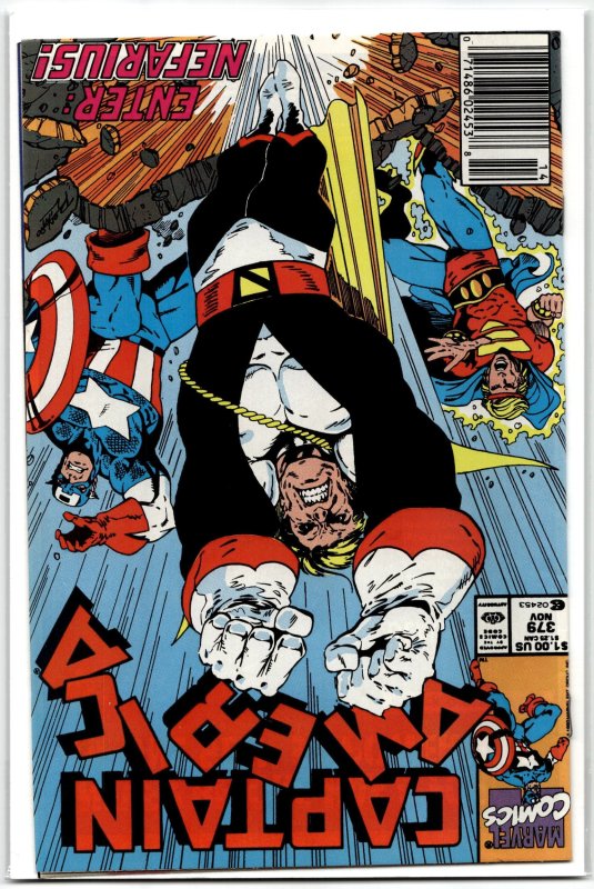 Captain America #379 (Marvel Comics, 1990), raw, ungraded comic book — front cover