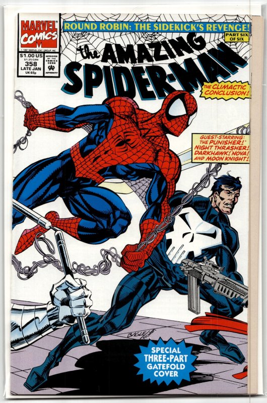 The Amazing Spider-Man #358 (Marvel Comics, 1992), raw, ungraded comic book — front cover