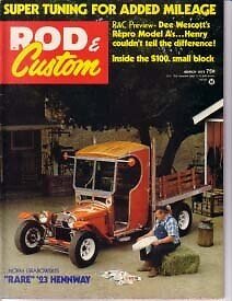 Mag: Rod & Custom-1970s Lot-1923 Hennway/model T VG, raw comic book in VG condition — front cover