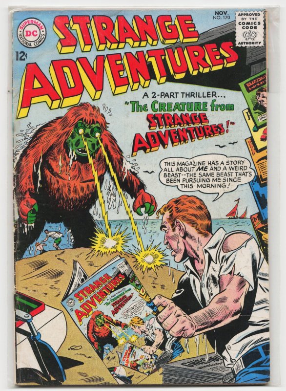 Strange Adventures #170 (DC Comics, 1964), raw, ungraded comic book — front cover