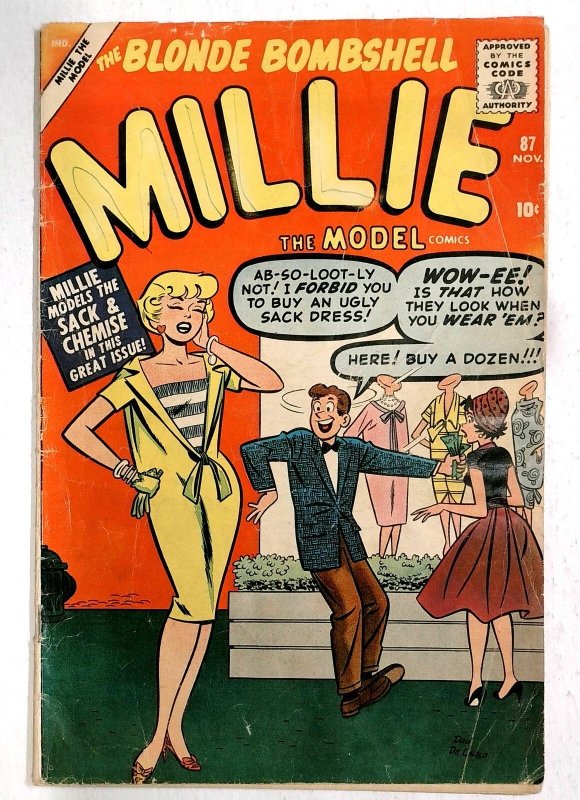 Millie the Model #87 - 1958 - Marvel - Teen Humor - Dan DeCarlo art - Rare! (Marvel Comics, 1958), raw, ungraded comic book — front cover