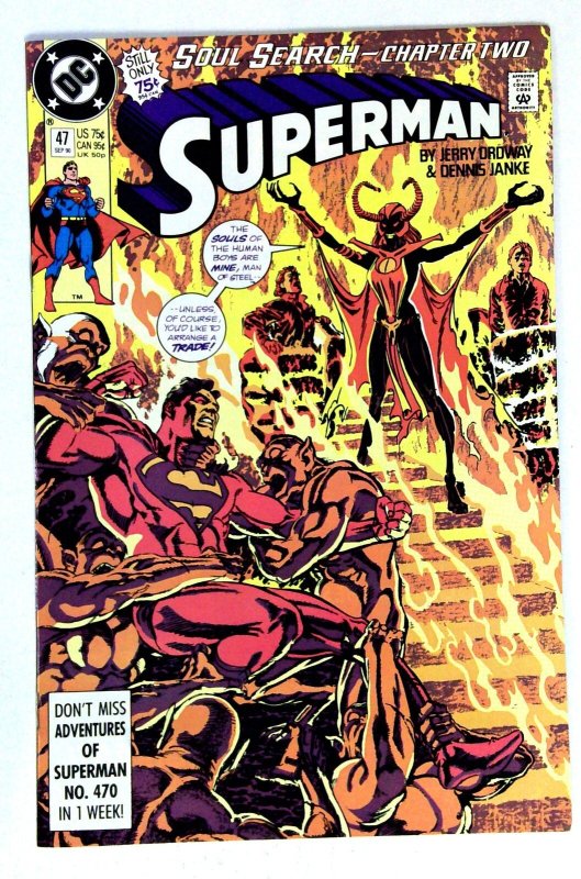Superman #47 (DC Comics, 1990), raw comic book in NM- condition — front cover