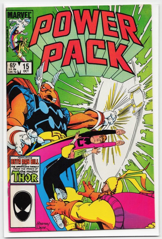 Power Pack #15 (Marvel Comics, 1985), raw, ungraded comic book — front cover