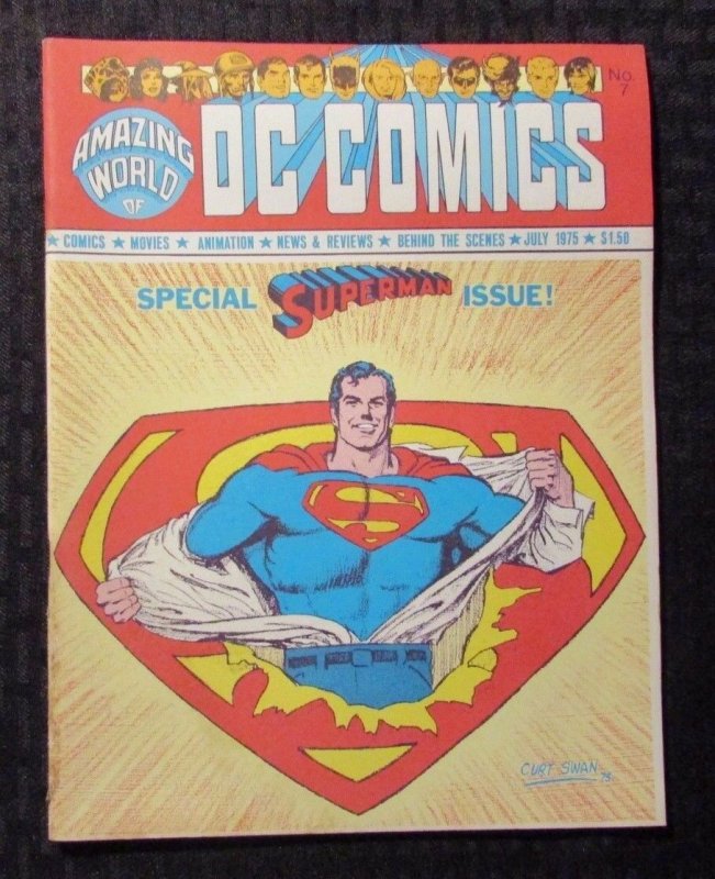 1975 Amazing World of DC Comics Magazine #7 (1975), raw comic book in VG 4.0 condition — front cover