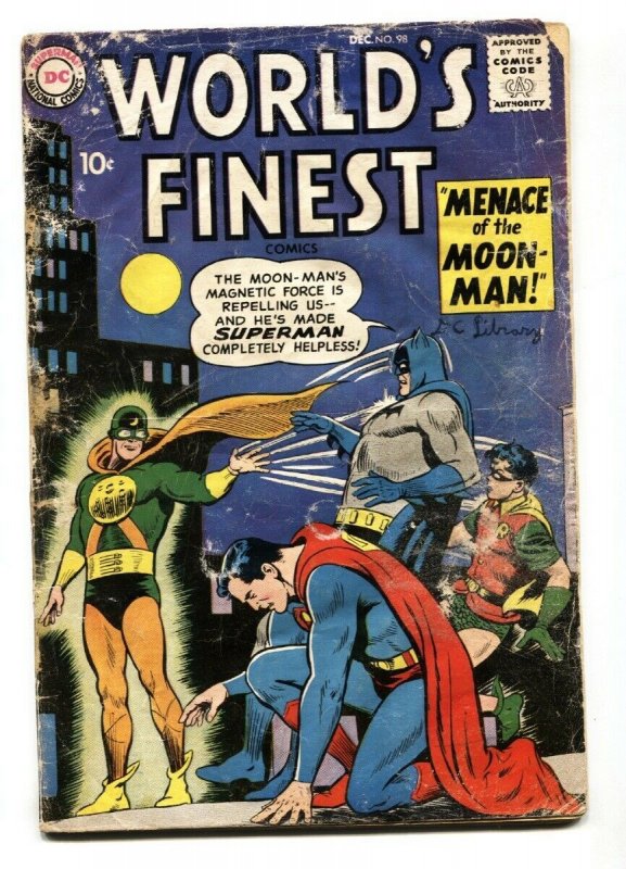 World's Finest #98 (DC Comics, 1958), raw, ungraded comic book — front cover