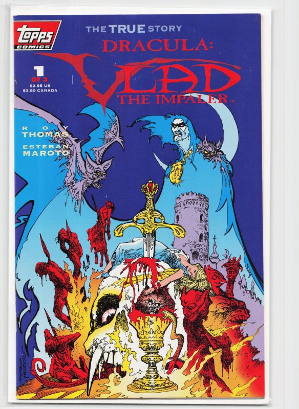 Dracula: Vlad the Impaler #1 (Topps Comics, 1993), raw, ungraded comic book — front cover