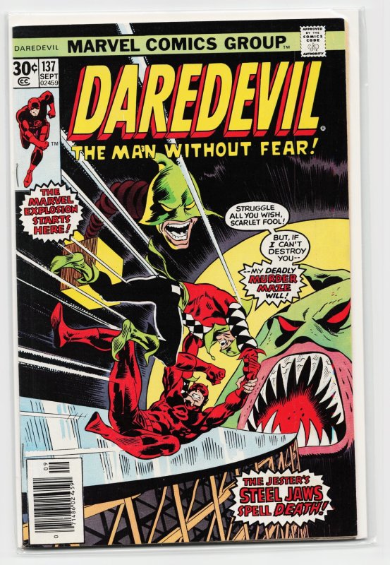 Daredevil #137 (Marvel Comics, 1976), raw, ungraded comic book — front cover