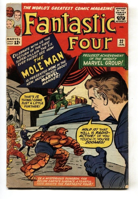 Fantastic Four #22 (Marvel Comics, 1961), raw comic book in VG condition — front cover