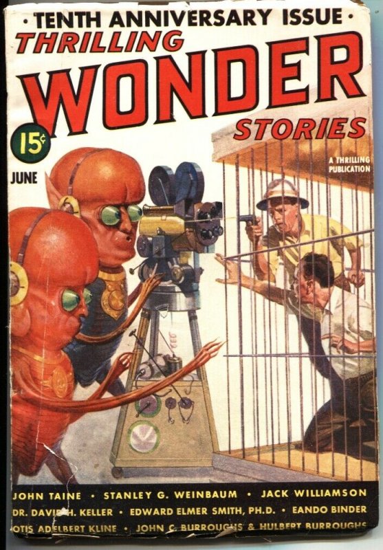 Thrilling Wonder Stories-1939 June-Burroughs Sons-Eando Binder-Ee Smith, raw, ungraded comic book — front cover