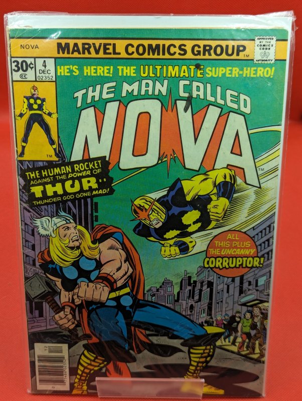 Nova #4 (Marvel Comics, 1976), raw, ungraded comic book — front cover