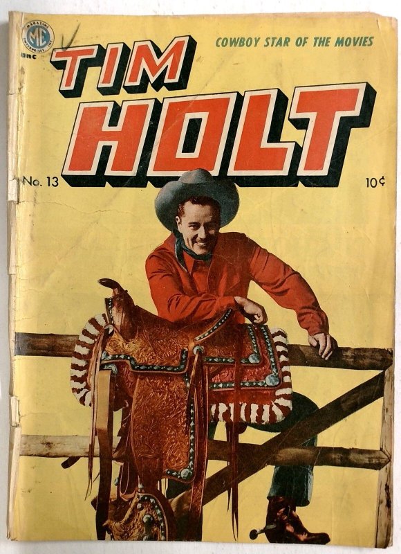 Tim Holt #13 - 1950 - Photo Cover - 3rd Ghost Rider Appearance - Dick Ayers art (Magazine Enterprises, 1950), raw, ungraded comic book — front cover