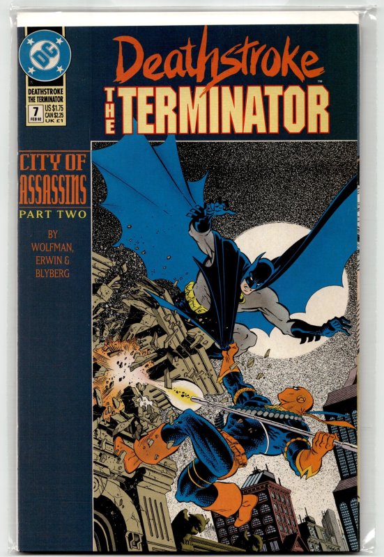 Deathstroke the Terminator #7 (DC Comics, 1992), raw, ungraded comic book — front cover