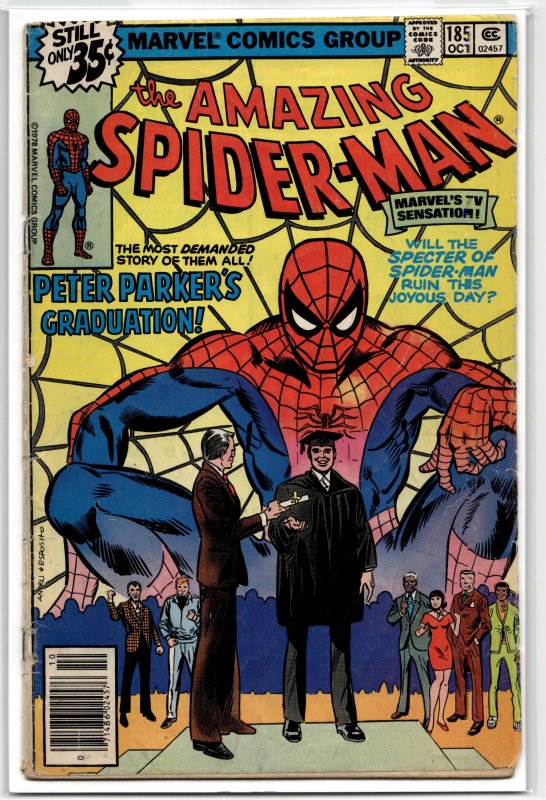 The Amazing Spider-Man #185 (Marvel Comics, 1978), raw, ungraded comic book — front cover