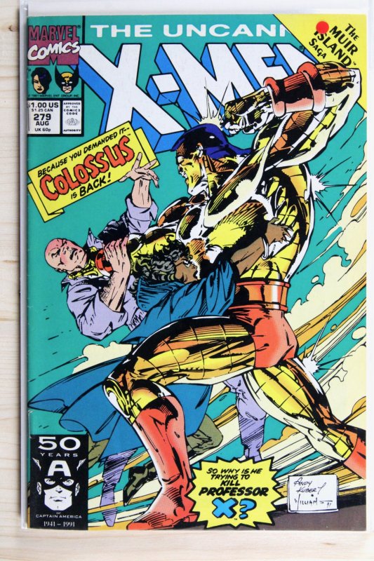 The Uncanny X-Men #279 (Marvel Comics, 1991), raw comic book in VF/NM 9.0 condition — front cover