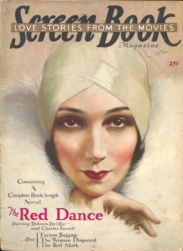 MAG: Screen Book-Dolores Del Rio-Mary Picford-Charles Rogers-Oct-1928, raw, ungraded comic book — front cover