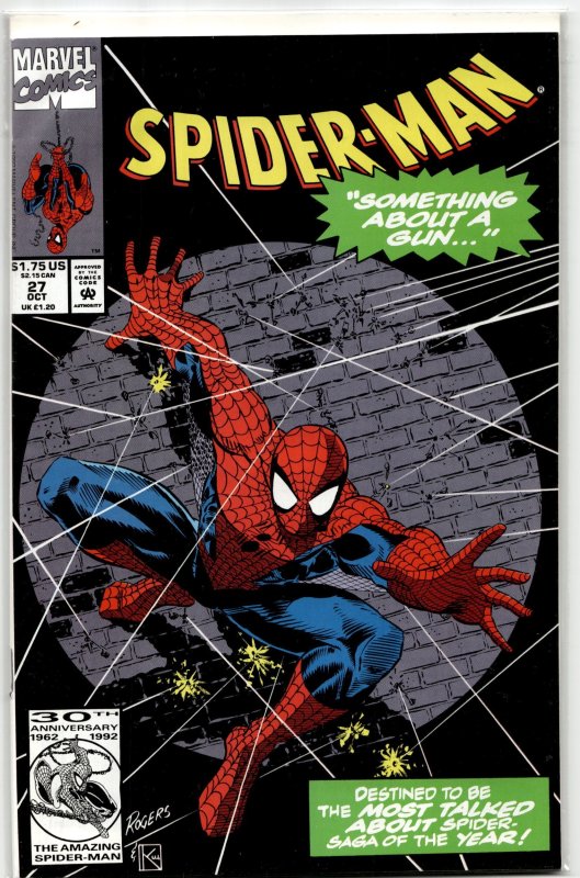 Spider-Man #27 (Marvel Comics, 1992), raw, ungraded comic book — front cover