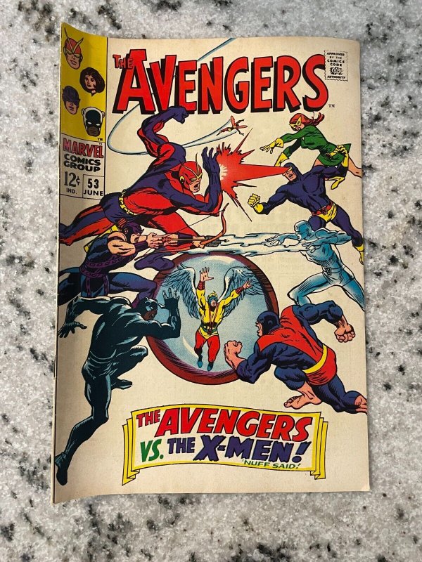 Avengers #53 (Marvel Comics, 1968), raw comic book in VF condition — front cover