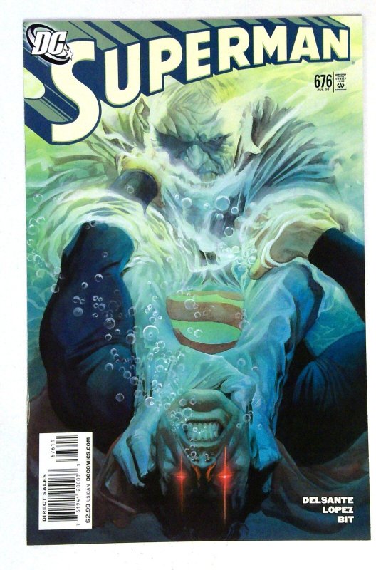 Superman #676 (DC Comics, 2008), raw comic book in NM- condition — front cover