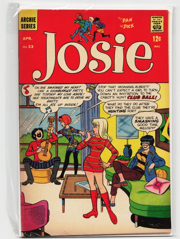 Josie #33 (Archie Comics, 1968), raw, ungraded comic book — front cover