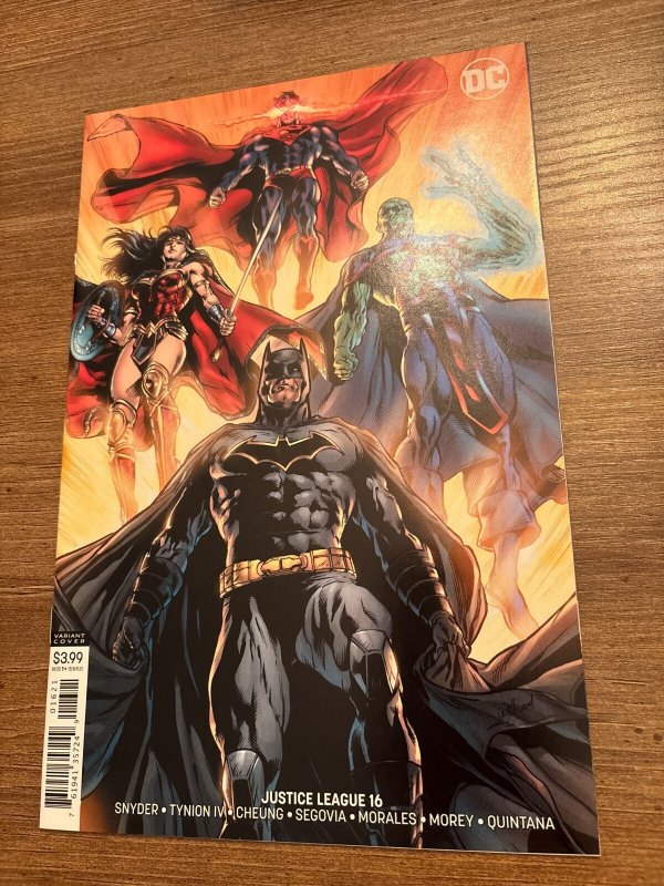 Justice League #16 (DC Comics), raw comic book in NM condition — front cover