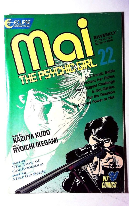 Mai, the Psychic Girl #22 (Eclipse Comics, 1988), raw, ungraded comic book — front cover