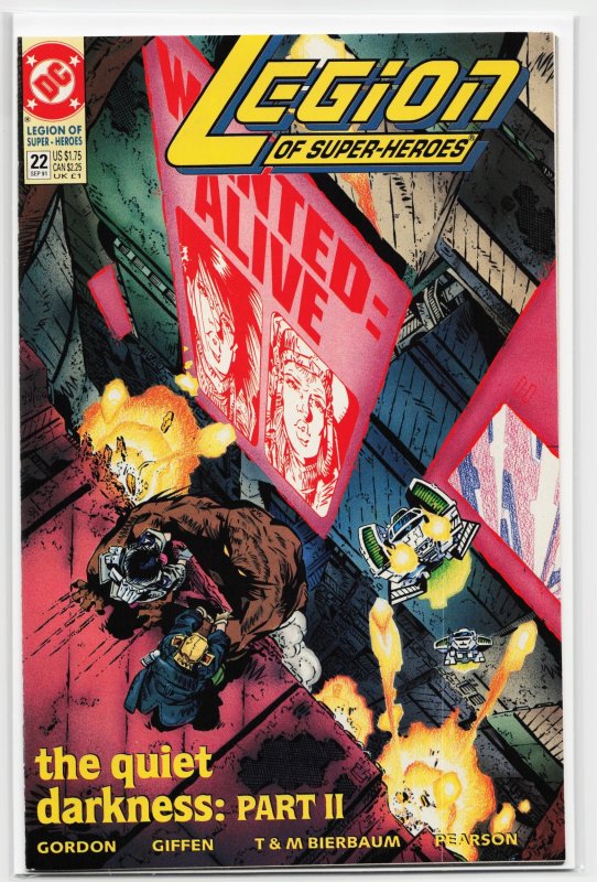 Legion of Super-Heroes #22 (DC Comics, 1991), raw, ungraded comic book — front cover