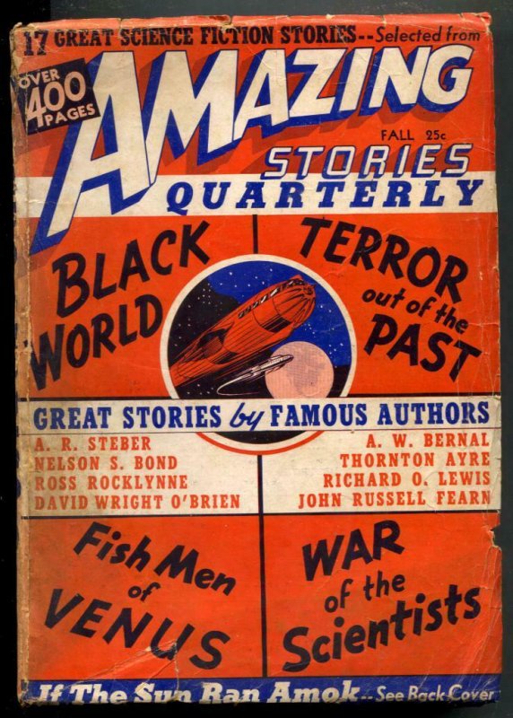 Amazing Stories Quarterly Pulp Fall 1940- Fish Men of Venus (1940), raw, ungraded comic book — front cover