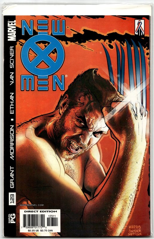 New X-Men #123 (Marvel Comics, 2002), raw, ungraded comic book — front cover
