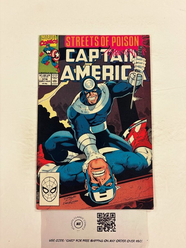 Captain America #374 (Marvel Comics), raw comic book in NM condition — front cover