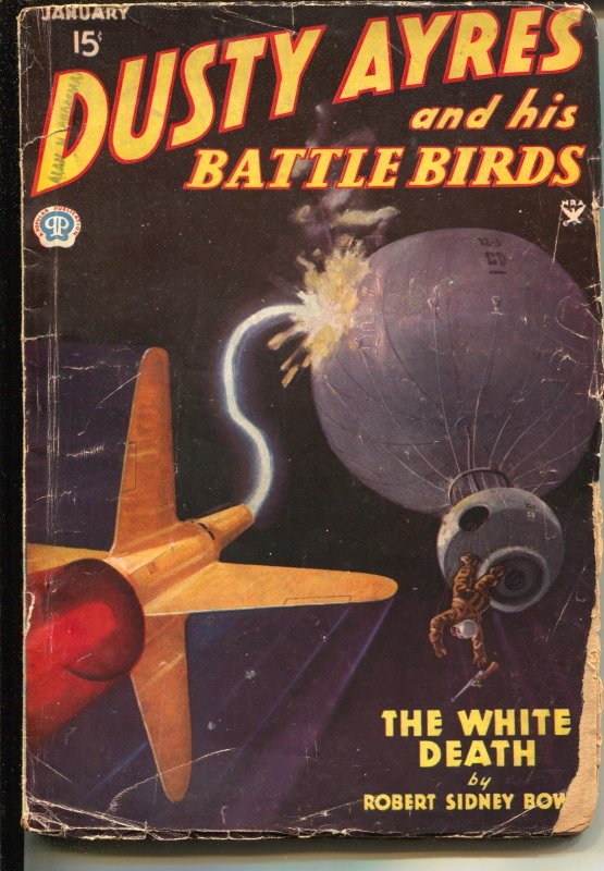 Pulp: Dusty Ayres and His Battle Birds 1/1935-fantasy air war Pulp Hero-VG-, raw comic book in VG- condition — front cover