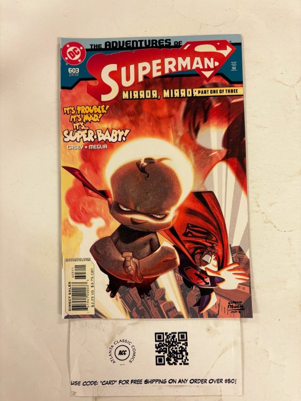 Adventures of Superman #603 (DC Comics), raw comic book in NM condition — front cover