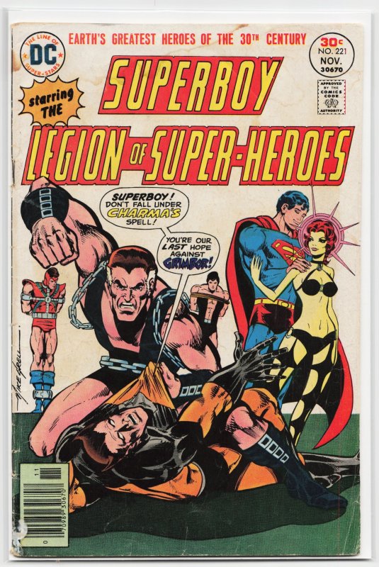 Superboy #221 (DC Comics, 1976), raw, ungraded comic book — front cover