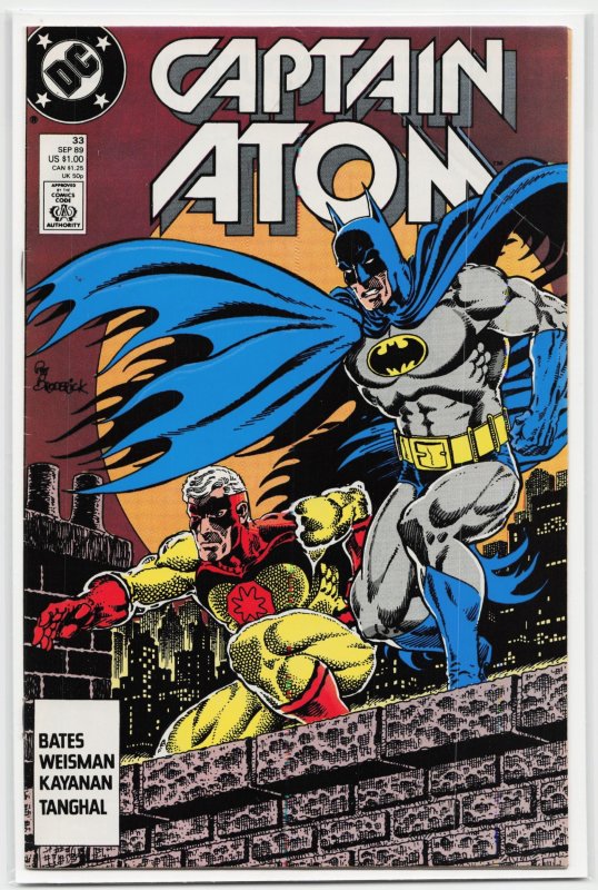 Captain Atom #33 (DC Comics, 1989), raw, ungraded comic book — front cover
