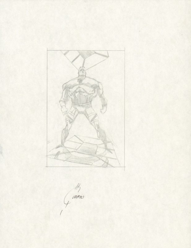 Daredevil Cover Prelim - B - Signed Pencil art by Joe Quesada, raw, ungraded comic book — front cover