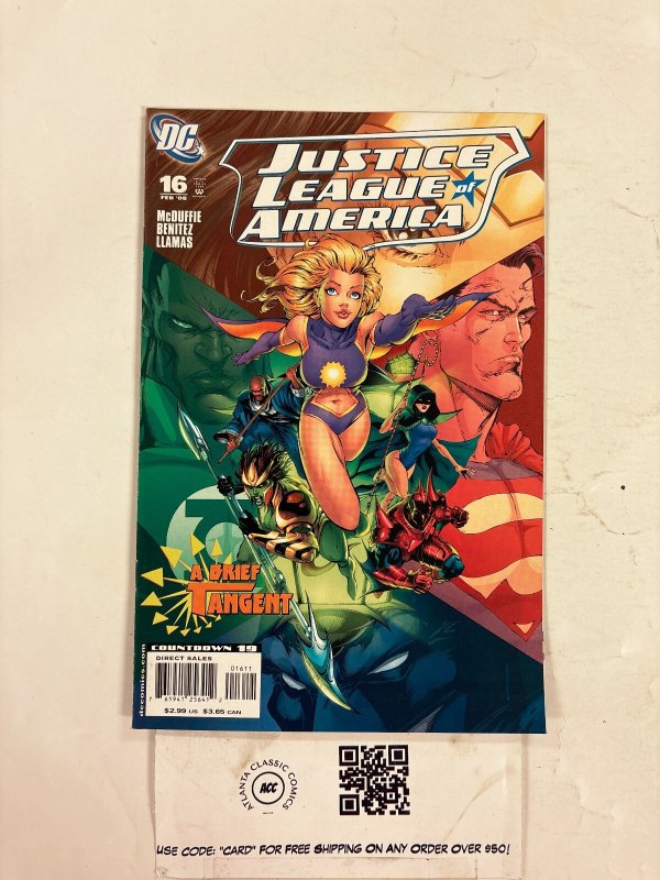 Justice League of America #16 (DC Comics, 2008), raw comic book in NM condition — front cover
