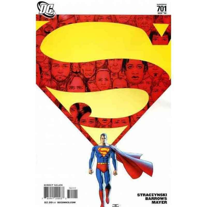 Superman #701 SET OF TWO Covers Bagged AND Boarded Near Mint. (DC Comics, 2010), raw comic book in NM condition — front cover