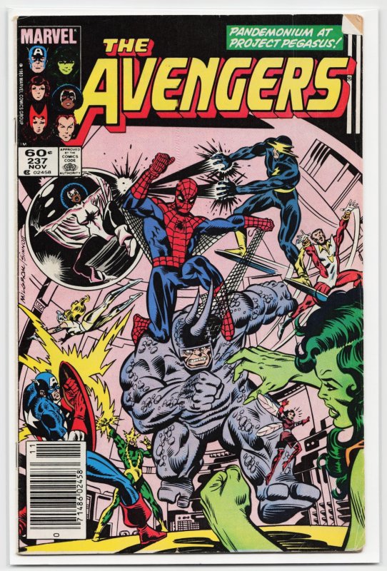 The Avengers #237 (Marvel Comics, 1983), raw, ungraded comic book — front cover