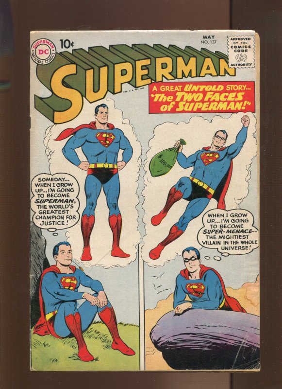 Superman #137 (DC Comics, 1960), raw comic book in 4.0 condition — front cover
