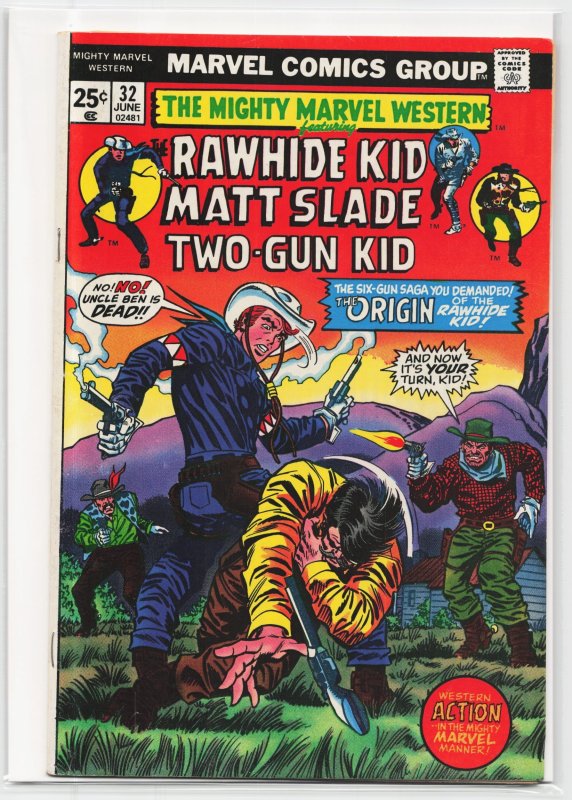 The Mighty Marvel Western #32 (Marvel Comics, 1974), raw, ungraded comic book — front cover