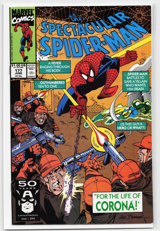 The Spectacular Spider-Man #177 (Marvel Comics, 1991), raw, ungraded comic book — front cover